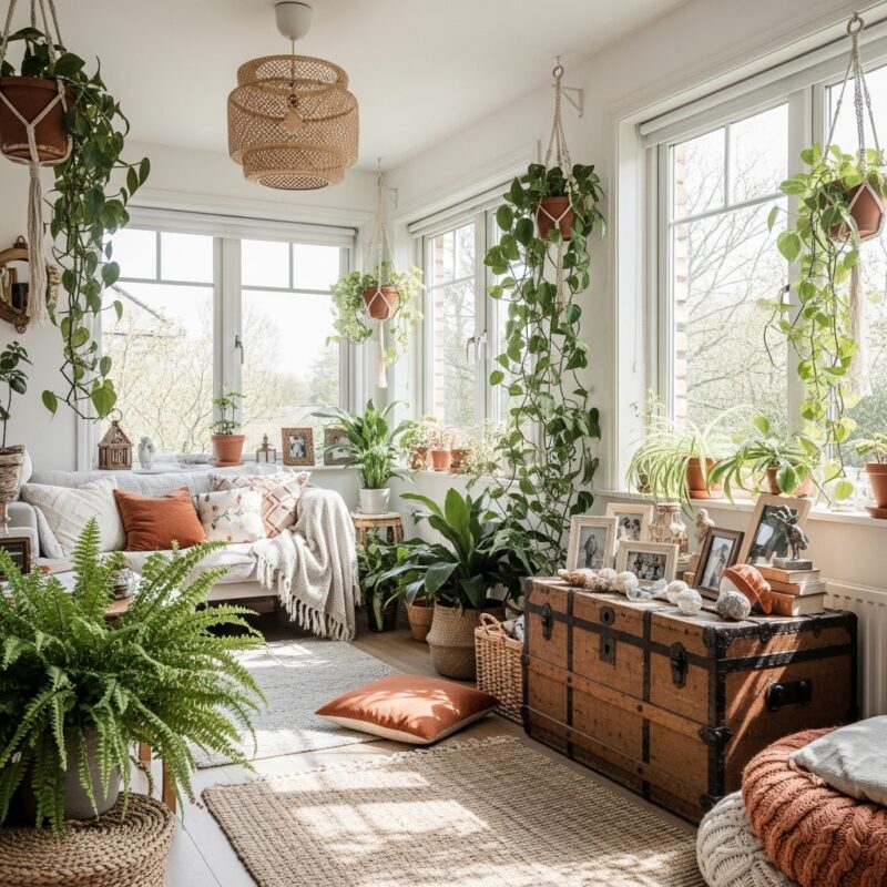 Arquitetura Afetiva: Como o Design Promove Bem-Estar e Saúde Mental Ambiente interno de uma casa com arquitetura afetiva, destacando elementos que promovem bem-estar e conforto emocional. Foto criada com IA