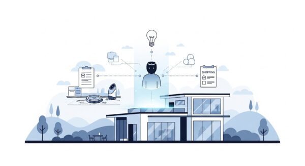 IA para tarefas domésticas: 8 funções que a inteligência artificial automatiza hoje Assistente virtual centraliza o controle de tarefas domésticas. Imagem gerada com IA
