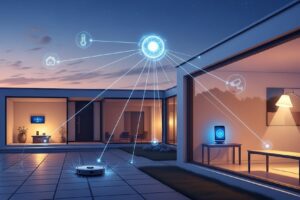IA no cotidiano doméstico: como a inteligência artificial otimiza sua casa em 2025 Inteligência artificial na rotina doméstica. Imagem gerada com IA
