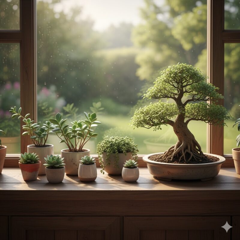 Minijardim em Casa: guia prático de cuidados com bonsais e suculentas para decorar com vida