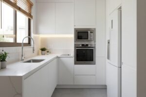 Cozinhas planejadas para apartamentos pequenos: soluções slim para máxima otimização
